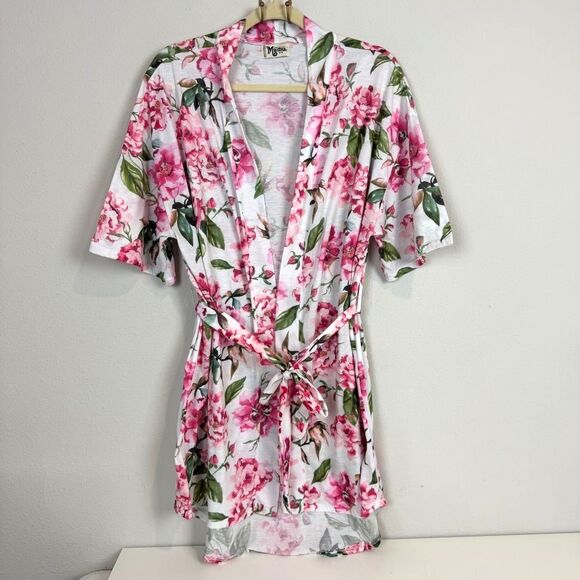 Show Me Your Mumu Pink Floral Robe One Size - Picture 1 of 6